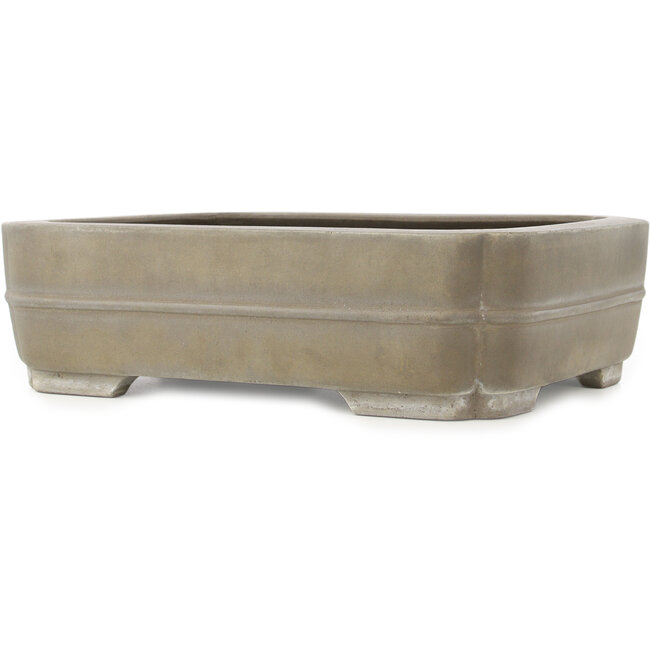 Oval unglazed bonsai pot by Sanpo - 385 x 300 x 110 mm