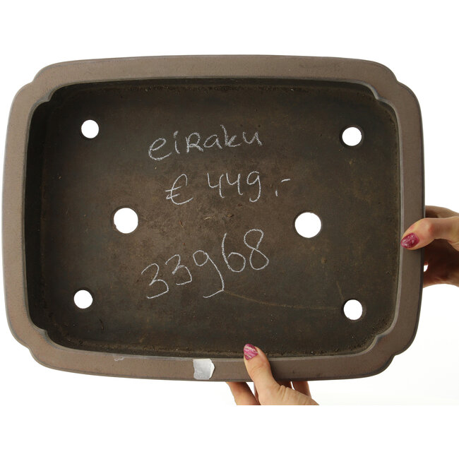 Ovale ongeglazuurde bonsaipot van Eiraku - 387 x 300 x 100 mm