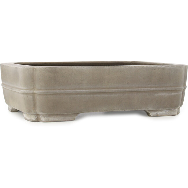 Oval unglazed bonsai pot by Sanpo - 385 x 300 x 110 mm