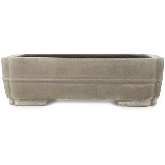 Oval unglazed bonsai pot by Sanpo - 385 x 300 x 110 mm