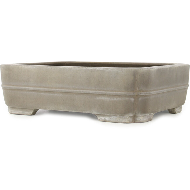 Oval unglazed bonsai pot by Sanpo - 385 x 300 x 110 mm