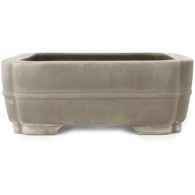 Oval unglazed bonsai pot by Sanpo - 385 x 300 x 110 mm
