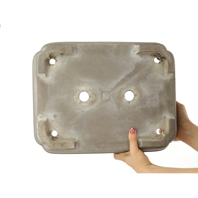 Pot à bonsaï ovale non émaillé de Sanpo - 385 x 300 x 110 mm