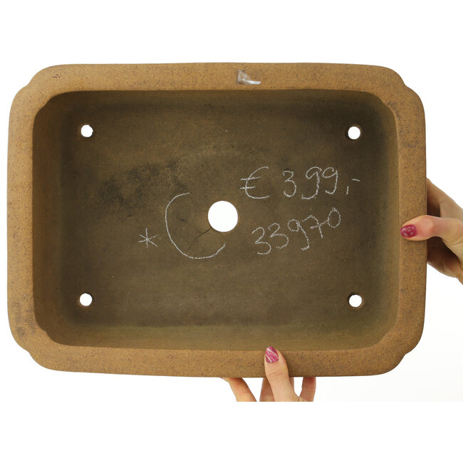 Pot à bonsaï ovale non émaillé - 407 x 306 x 130 mm