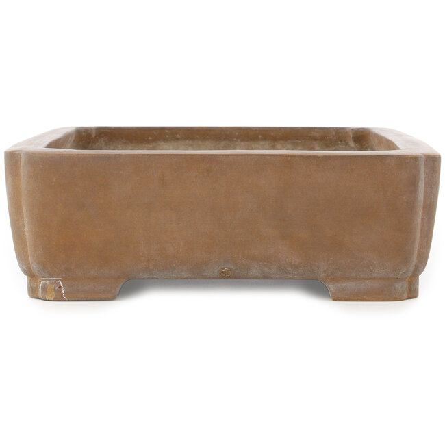 Ovaler unglasierter Bonsai-Topf von Maruhei - 423 x 320 x 104 mm