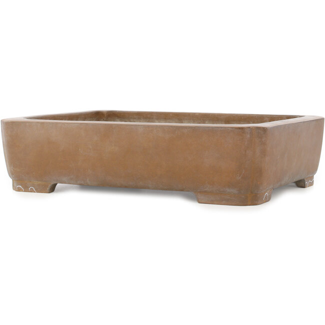 Pot à bonsaï ovale non émaillé de Maruhei - 423 x 320 x 104 mm