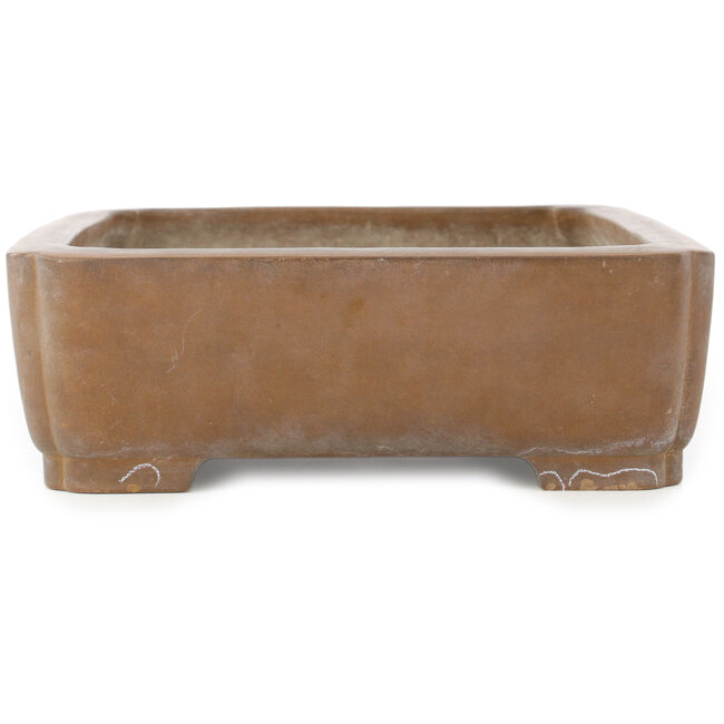 Oval unglazed bonsai pot by Maruhei - 423 x 320 x 104 mm