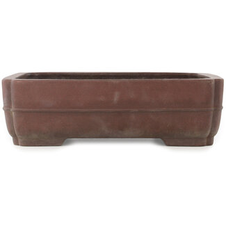  Yamaaki Maceta para bonsái rectangular sin esmaltar de 390 mm de Yamaaki, Tokoname, Japón