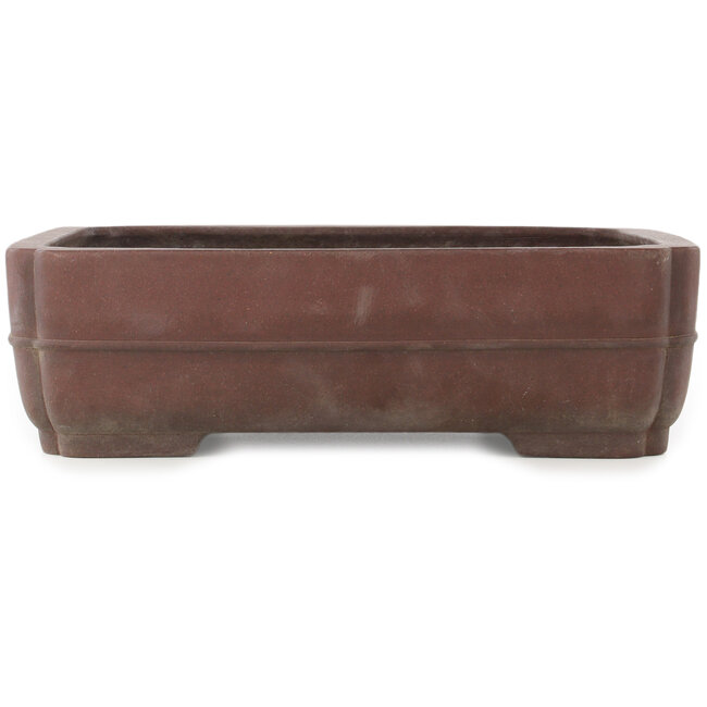 Rectangular unglazed bonsai pot by Yamaaki - 390 x 305 x 115 mm