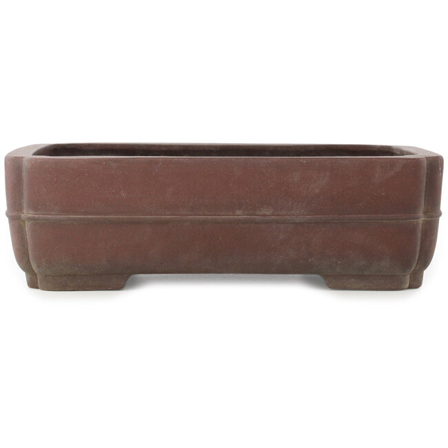 Rectangular unglazed bonsai pot by Yamaaki - 390 x 305 x 115 mm