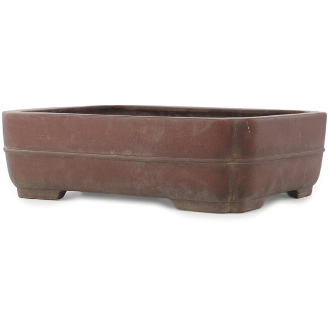 Rectangular unglazed bonsai pot by Yamaaki - 390 x 305 x 115 mm