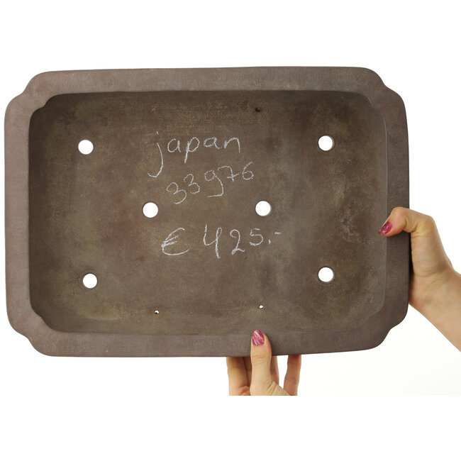 Ovale ongeglazuurde bonsai pot - 407 x 292 x 95 mm