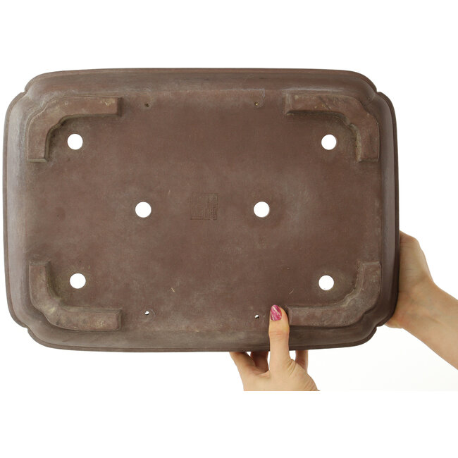 Ovale ongeglazuurde bonsai pot - 407 x 292 x 95 mm