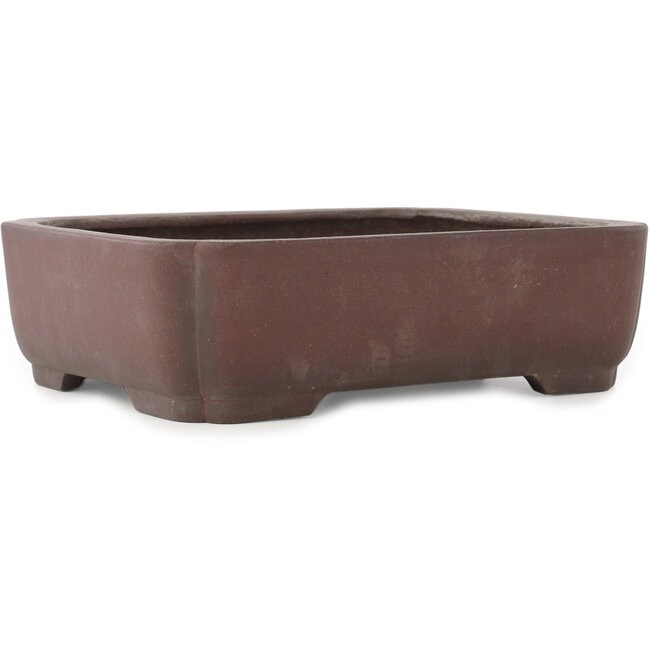 Oval unglazed bonsai pot by Yamaaki - 337 x 270 x 95 mm