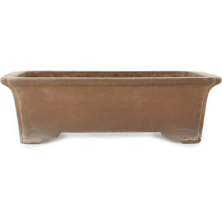 Keizan Maceta rectangular sin esmaltar para bonsái de 378 mm de Keizan, Tokoname, Japón