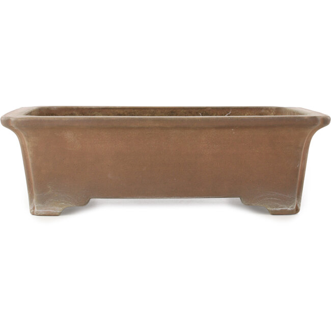 Maceta rectangular sin esmaltar para bonsái de Keizan - 378 x 292 x 110 mm