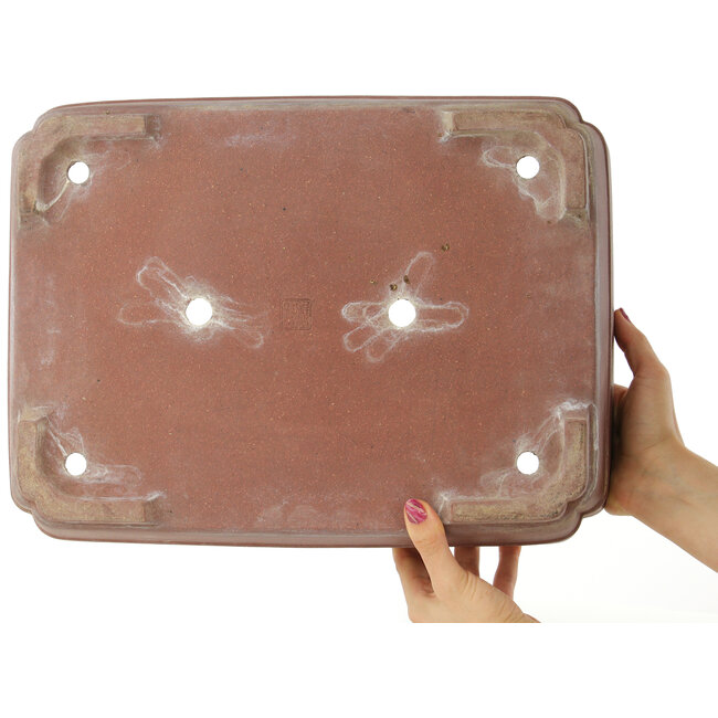 Rectangular unglazed bonsai pot by Reiho - 412 x 305 x 110 mm
