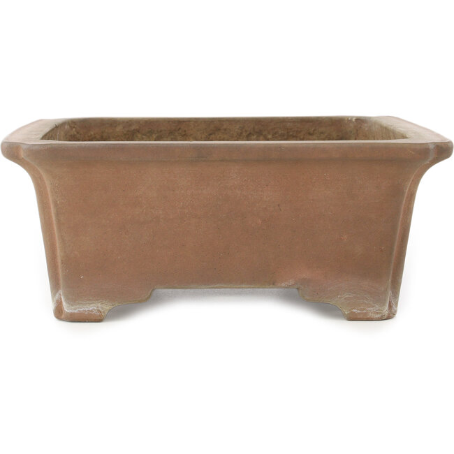Rectangular unglazed bonsai pot by Keizan - 378 x 292 x 110 mm