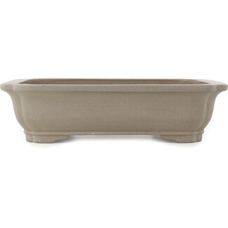 Keizan Maceta rectangular sin esmaltar para bonsái de 410 mm de Keizan, Tokoname, Japón