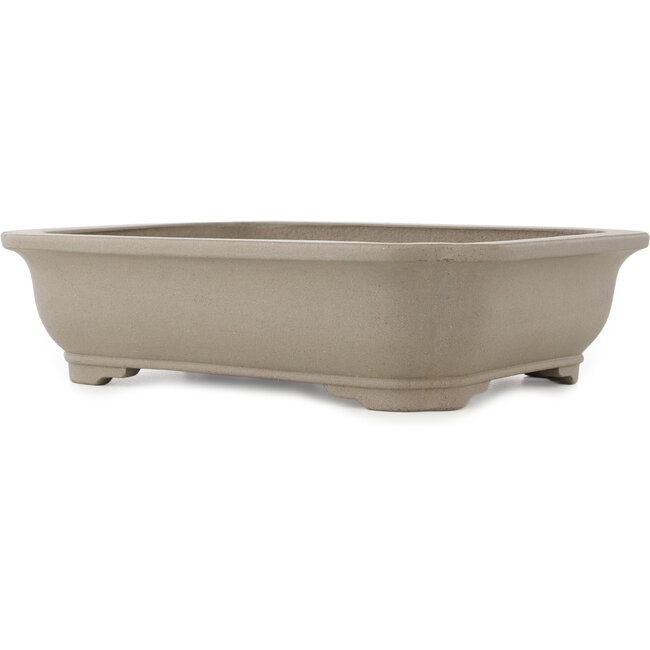 Rectangular unglazed bonsai pot by Keizan - 410 x 320 x 105 mm