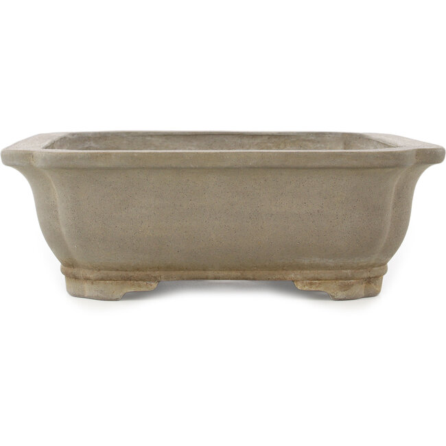 Oval unglazed bonsai pot by Keizan - 410 x 320 x 105 mm