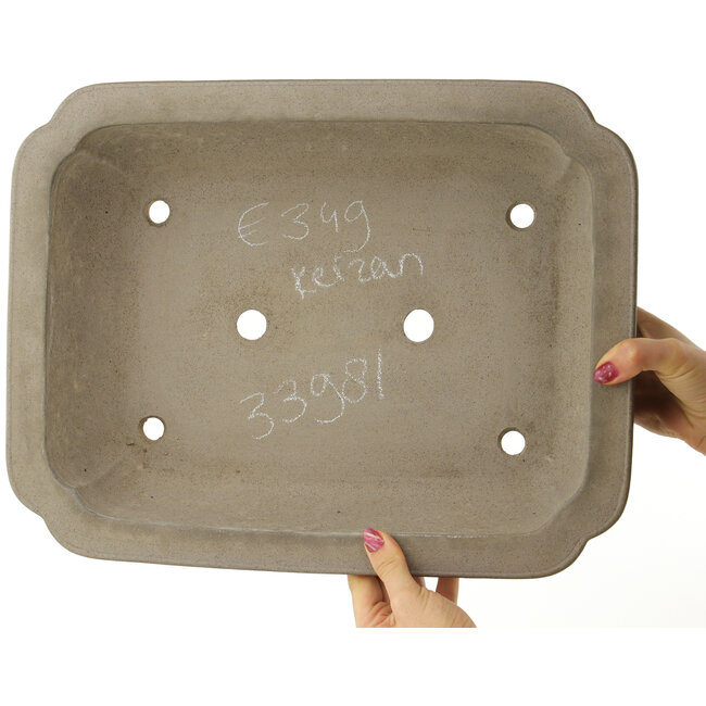 Vaso bonsai ovale non smaltato di Keizan - 410 x 320 x 105 mm