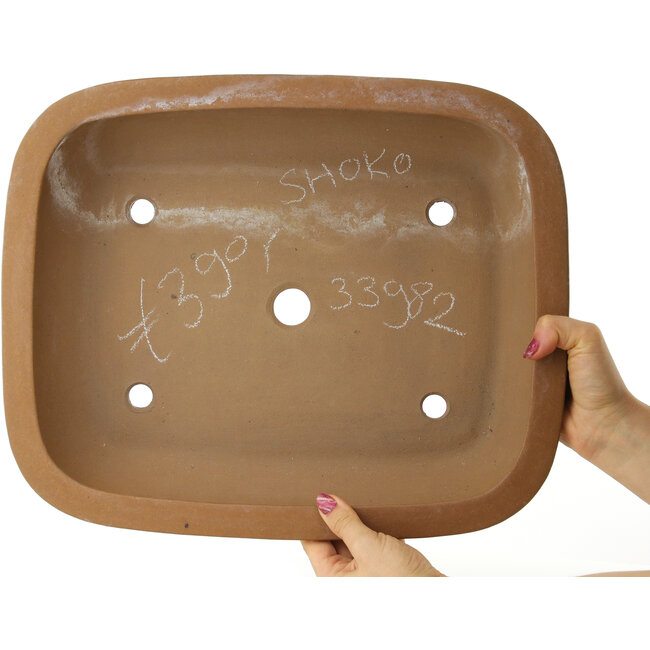Pot à bonsaï ovale non émaillé de Shoko - 405 x 330 x 92 mm