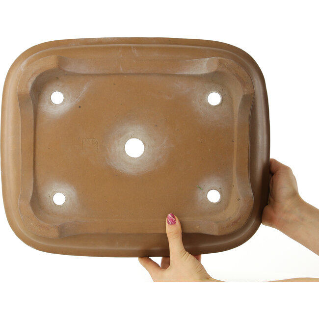 Pot à bonsaï ovale non émaillé de Shoko - 405 x 330 x 92 mm