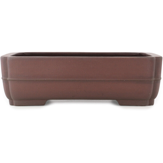 Rectangular unglazed bonsai pot by Yamaaki - 390 x 305 x 115 mm