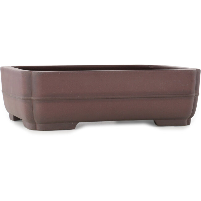 Rechthoekige ongeglazuurde bonsaipot van Yamaaki - 390 x 305 x 115 mm