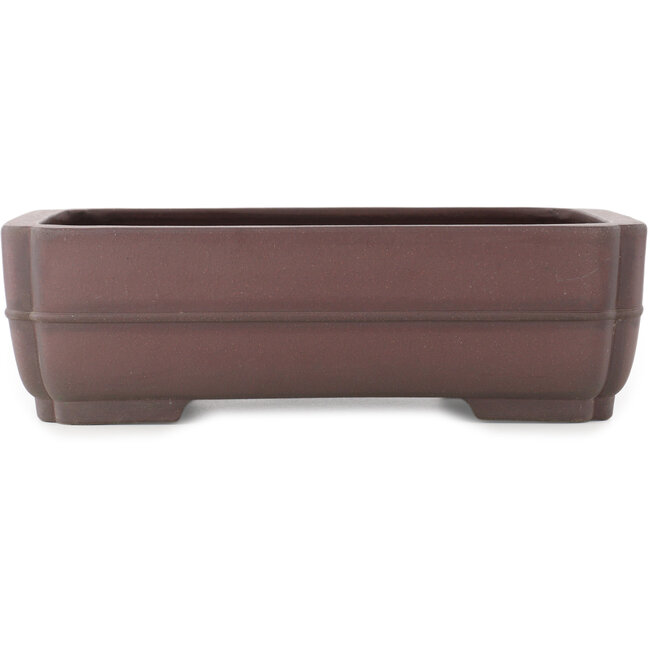 Rectangular unglazed bonsai pot by Yamaaki - 390 x 305 x 115 mm