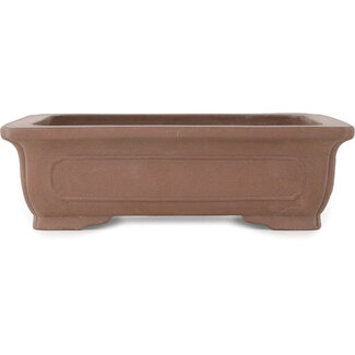 Keizan Pot à bonsaï rectangulaire non émaillé de 277 mm par Keizan, Tokoname, Japon