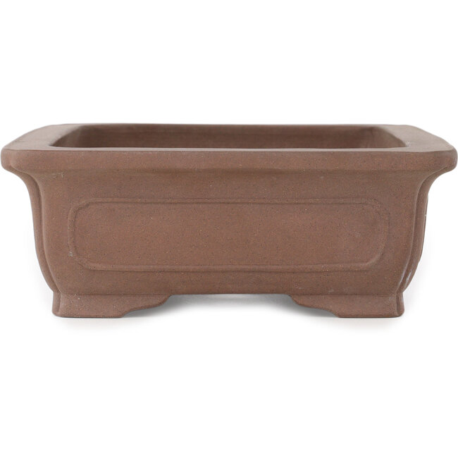Vaso bonsai rettangolare non smaltato di Keizan - 277 x 224 x 80 mm
