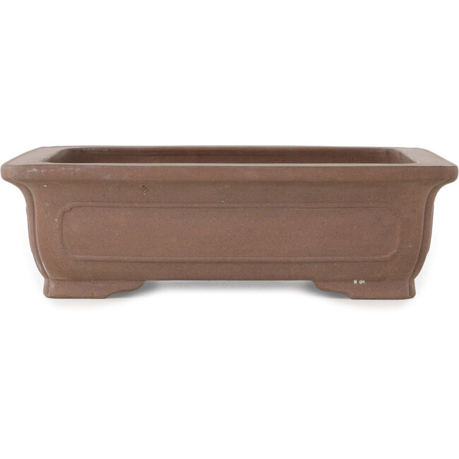 Pot à bonsaï rectangulaire non émaillé de Keizan - 277 x 224 x 80 mm