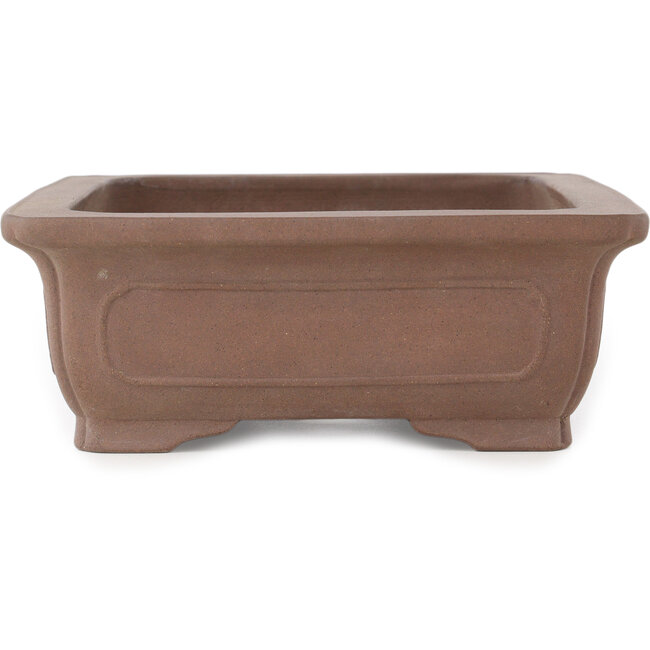 Maceta rectangular sin esmaltar para bonsái de Keizan - 277 x 224 x 80 mm