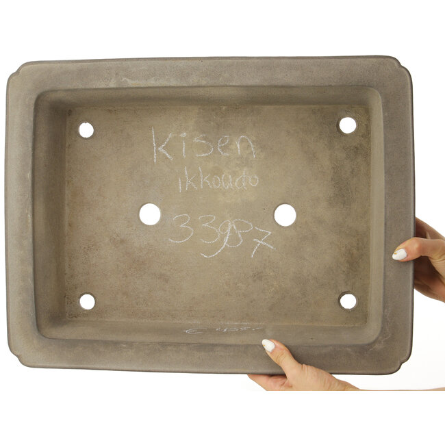 Rechthoekige ongeglazuurde bonsaipot van Kisen - 478 x 365 x 110 mm
