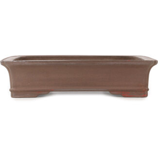Kisen Ikkoudou 423 mm rectangular unglazed bonsai pot by Kisen, Tokoname, Japan