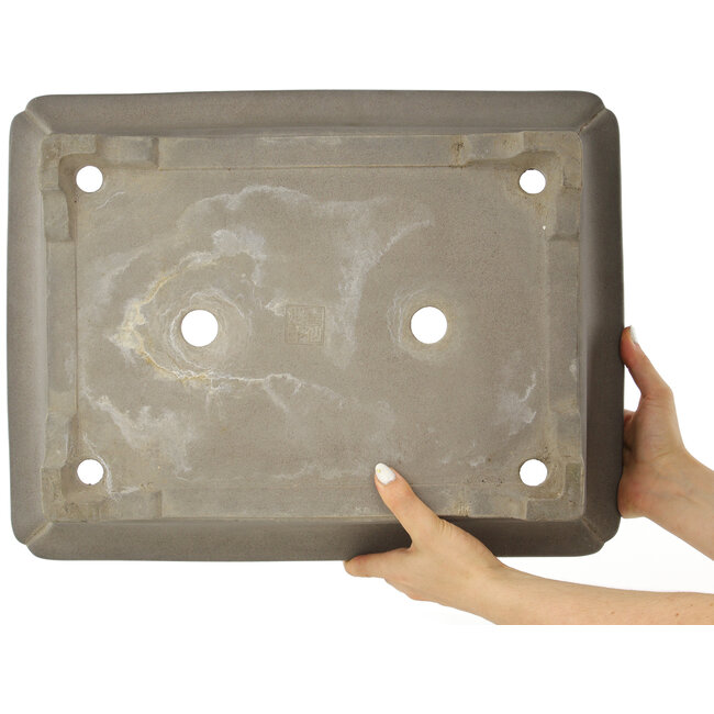 Pot à bonsaï rectangulaire non émaillé de Kisen - 478 x 365 x 110 mm