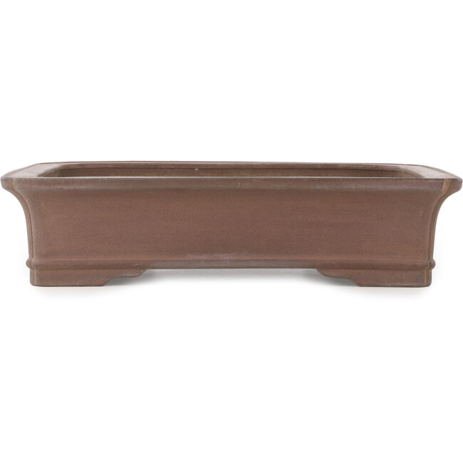 Rectangular unglazed bonsai pot by Kisen - 423 x 330 x 98 mm