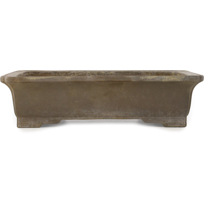 Maceta rectangular para bonsái sin esmaltar de Senzan - 350 x 265 x 90 mm
