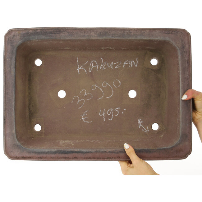 Pot à bonsaï rectangulaire non émaillé de Kakuzan - 498 x 353 x 120 mm