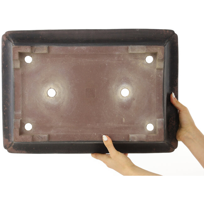 Rechthoekige ongeglazuurde bonsaipot van Kakuzan - 498 x 353 x 120 mm
