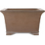 Square unglazed bonsai pot by Gyouzan - 260 x 260 x 145 mm