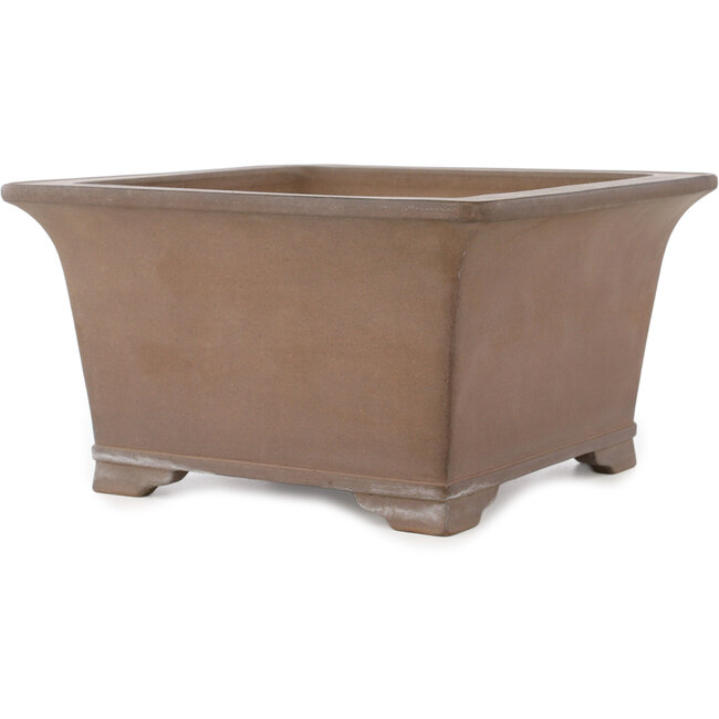 Pot à bonsaï carré non émaillé de Gyouzan - 260 x 260 x 145 mm