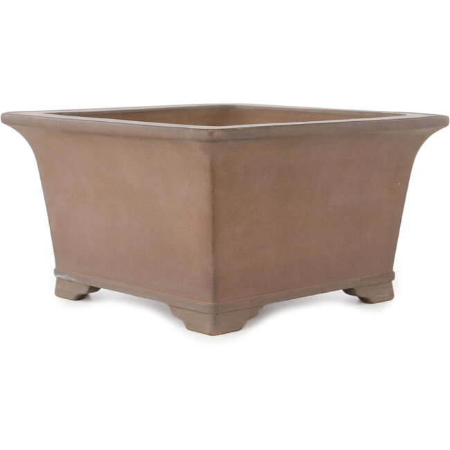 Pot à bonsaï carré non émaillé de Gyouzan - 260 x 260 x 145 mm