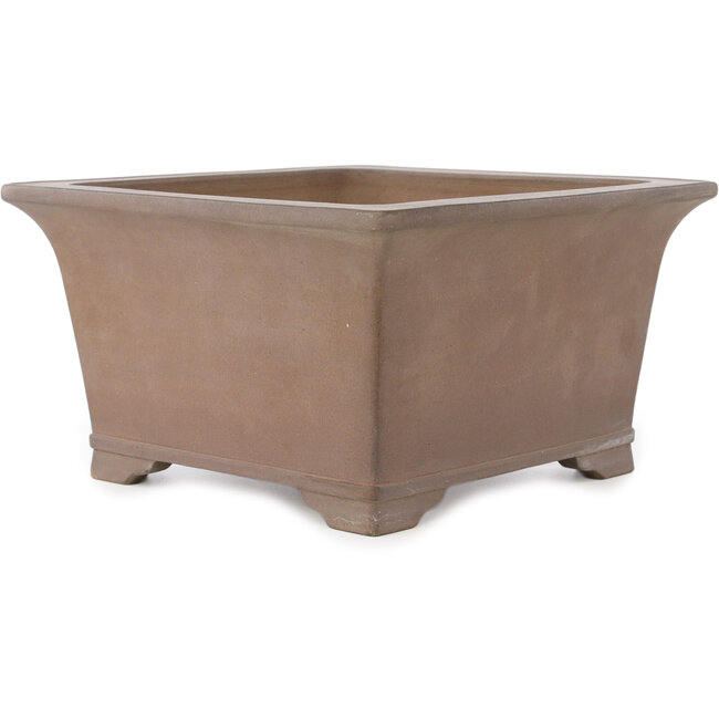 Pot à bonsaï carré non émaillé de Gyouzan - 260 x 260 x 145 mm