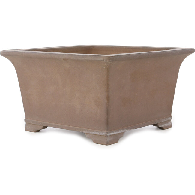 Pot à bonsaï carré non émaillé de Gyouzan - 260 x 260 x 145 mm