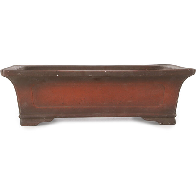 Rectangular unglazed bonsai pot by Izumiya (Zenigo) - 400 x 300 x 105 mm