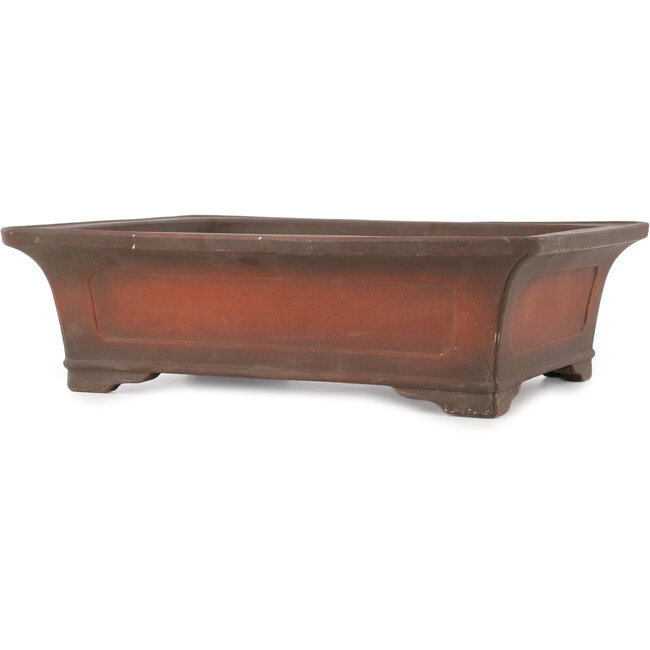 Pot à bonsaï rectangulaire non émaillé par Izumiya (Zenigo) - 400 x 300 x 105 mm