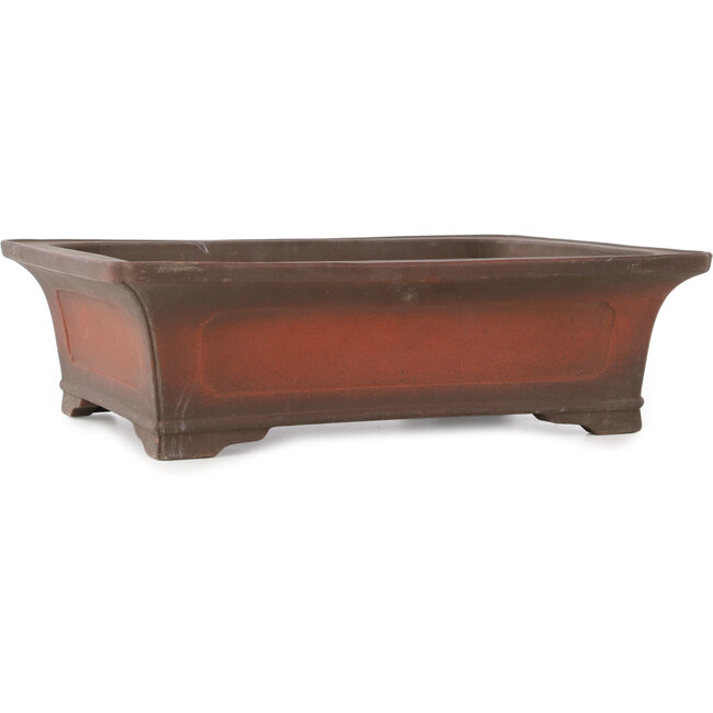 Maceta rectangular sin esmaltar para bonsái de Izumiya (Zenigo) - 400 x 300 x 105 mm